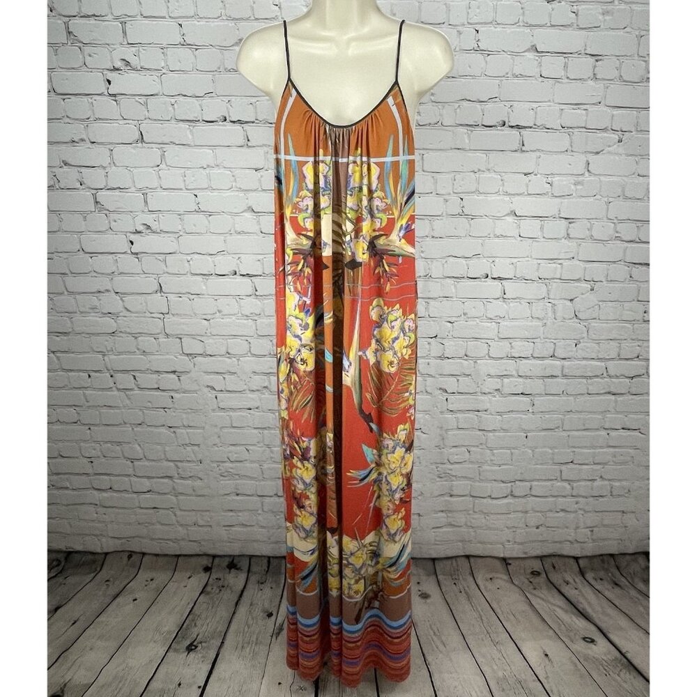 Dream Daily Anthropologie Colorful Aija Tropical Floral Maxi Dress USA Small S